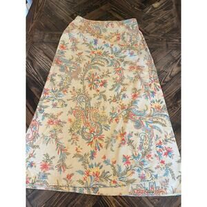 Talbots Floral Wrap Skirt Women 6 Fairy Beach Resort Colorful Summer Wedding VTG